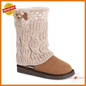 Women's Cozy Knit Ankle Boots with Faux Fur Lining Size 6-11